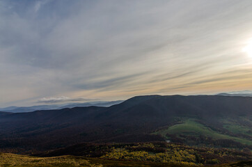 Bieszczady panorama z połoniny Caryńskiej 