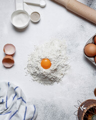 rolling pin and dough, dough in process
