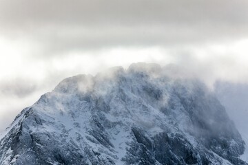 Majestic High mountains with winter snow