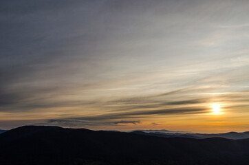 Bieszczady zachód słońca połonina Caryńska 