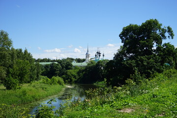 view of the Alexander Monastery in Suzdal. Russia