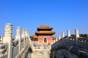 Architectural landscape of royal mausoleum in Qing Dynasty, Yi County, Hebei Province, China