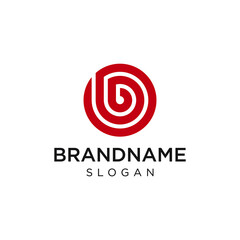 Letter B minimal logo. Modern logotype design for company branding. Linear red icon vector. Elegant identity design in circle shape.