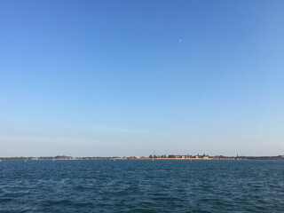 Fototapeta premium sea view with cloudy sky in Venice, Italy