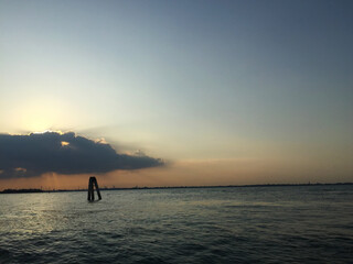 sea view with cloudy sky in Venice, Italy