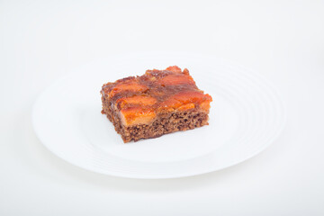 quince pie on white plate