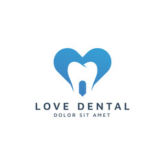 love and dental negative space logo design
