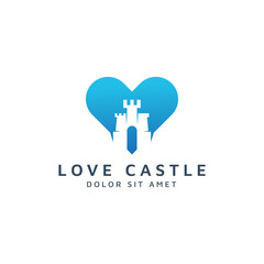 love and castle negative space logo design