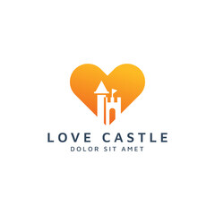 love and castle negative space logo design