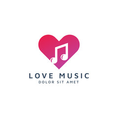 love music negative space logo design
