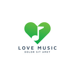 love music negative space logo design