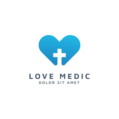 Fototapeta premium love medical negative space logo design