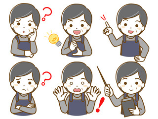 エプロンを着た中年男性の疑問と解決