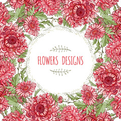 Red flowers card