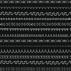 Seamless Doodle pattern on dark background for printing, fabrics, scrapbooking