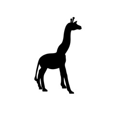 silhouette of a giraffe. Vector illustration in flat design. 