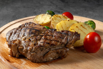 grilled steak with vegetables