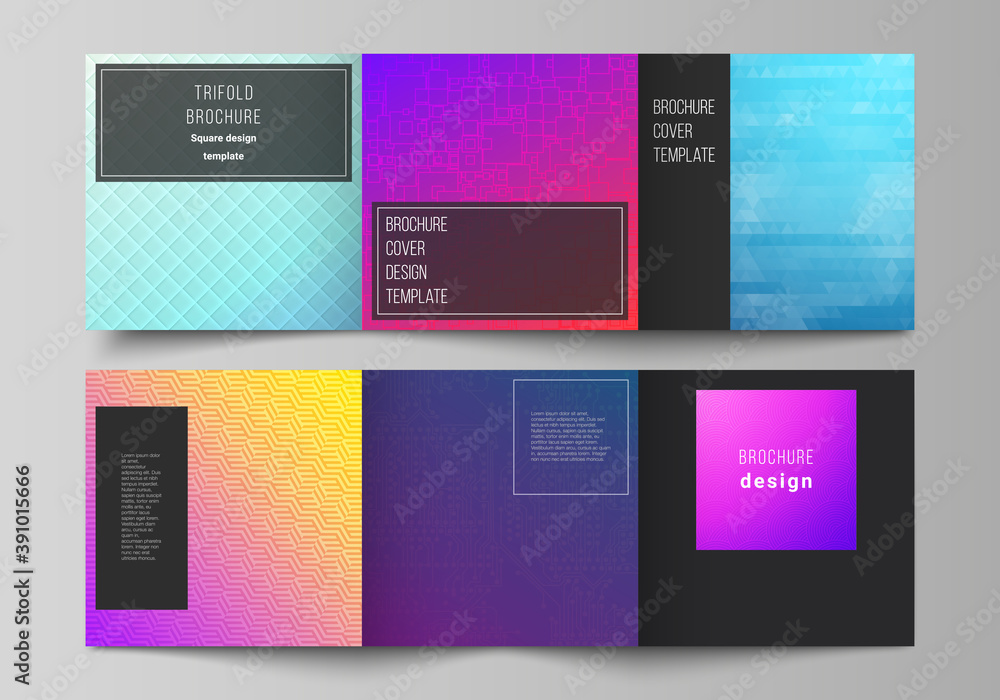 Poster the minimal vector editable layout of square format covers design templates for trifold brochure, fl
