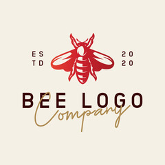 Bee logo premium vector