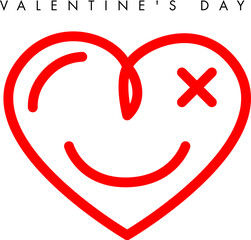 Simple Red Heart Icon Isolated on White Background.