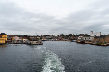 Fototapeta na wymiar view of the town Svendborg from a ferry