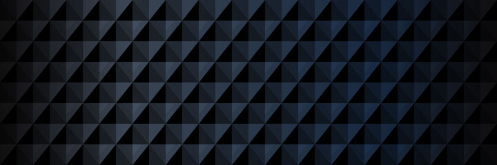 Obraz premium Dark black background abstract geometric pattern. Dark mode concept