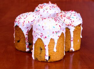 Sweet rolls pashka Traditional russian sweet rolls on wooden table