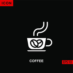 Icon coffe cup. Flat, glyph or filled vector icon symbol sign collection for mobile concept and web apps design.