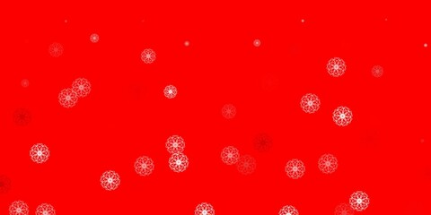 Light red, yellow vector doodle pattern with flowers.