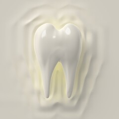 3d render clean tooth, Whitening, clipping part