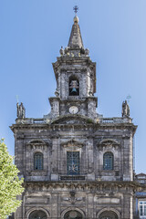 Fototapeta na wymiar The Holy Trinity Church (Igreja da Santissima Trindade, 1841) is a church in the city of Porto in Portugal, located in Praca da Trindade behind the building of the City Hall of Porto.