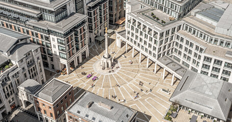 Paternoster Square in City of London below St.Pauls Cathedral
