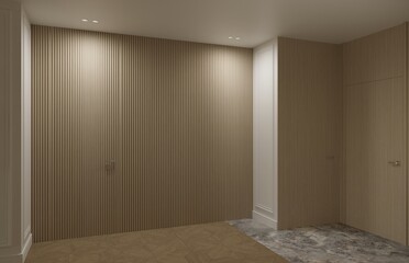 hallway, interior visualization, 3D illustration