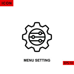 Icon menu setting. Outline, line or linear vector icon symbol sign collection for mobile concept and web apps design.