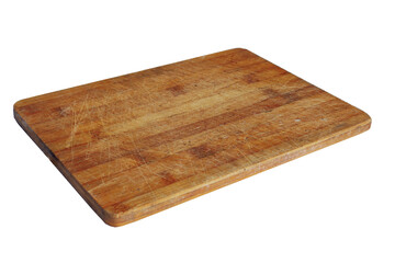 Wooden cutting Board isolated on a white background. Empty surface for slicing vegetables