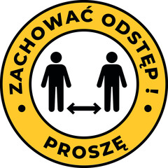 Keep Safe Social Distance. Stop Coronavirus. Covid-19. Sign Round Style. 