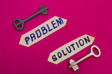 Looking for problem solution concept. Inscription 