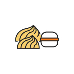 Baiser color line icon. Isolated vector element.