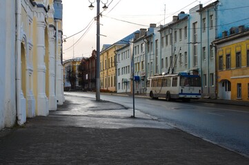 Fototapeta na wymiar Street, Classic style, Tram, Russia, Vladimir.