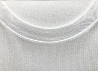 Blank round neck t-shirt mockup template on a white plain t-shirt.Closeup round neck t-shirt.
