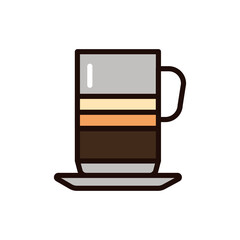 Irish coffee color line icon. Isolated vector element.