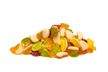 Assorted tasty gummy candies.