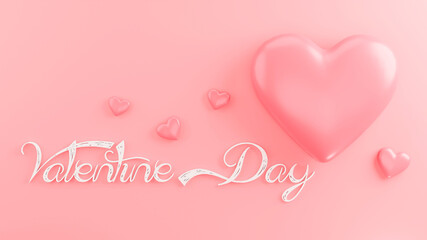 3d render of  valentine day and pink heart