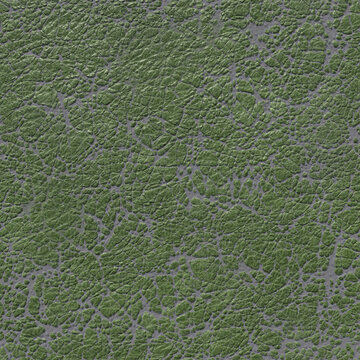 Lamb Skin Frayed Worn Green Background. Leather Texture, Authentic Old Green Leather Pattern, 3D-rendering