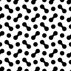 Circles, shapes seamless pattern. Geometrical print. Modern ornament. Dots, figures wallpaper. Geometric background. Contemporary backdrop. Vector art. Digital paper, textile print, abstract image.