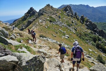 Fototapeta na wymiar Le GR 20 jusqu'au Col de Verde en Corse