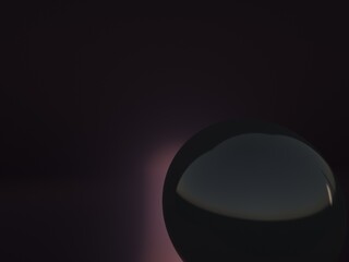 3d rendering of modern abstract sphere form in dark background