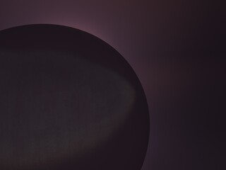 3d rendering of modern abstract sphere form in dark background