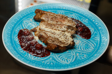 grilled chopped meat on a plate