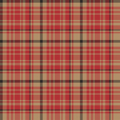 Plaid seamless pattern. Vector background of textile ornament. Flat fabric design.